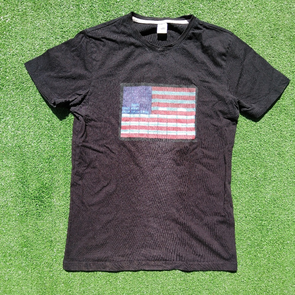 American Flag LED Design Patriotic July 4th Memorial Day Vet USA Preowned Shirt